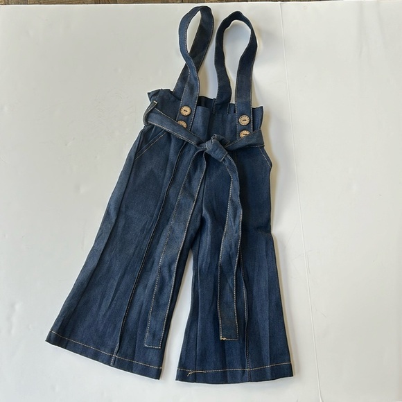 Baileys Blossoms Toddler Girls Suspender Jumpsuit Wide Leg NWT Size 12-18 Month - Picture 1 of 8